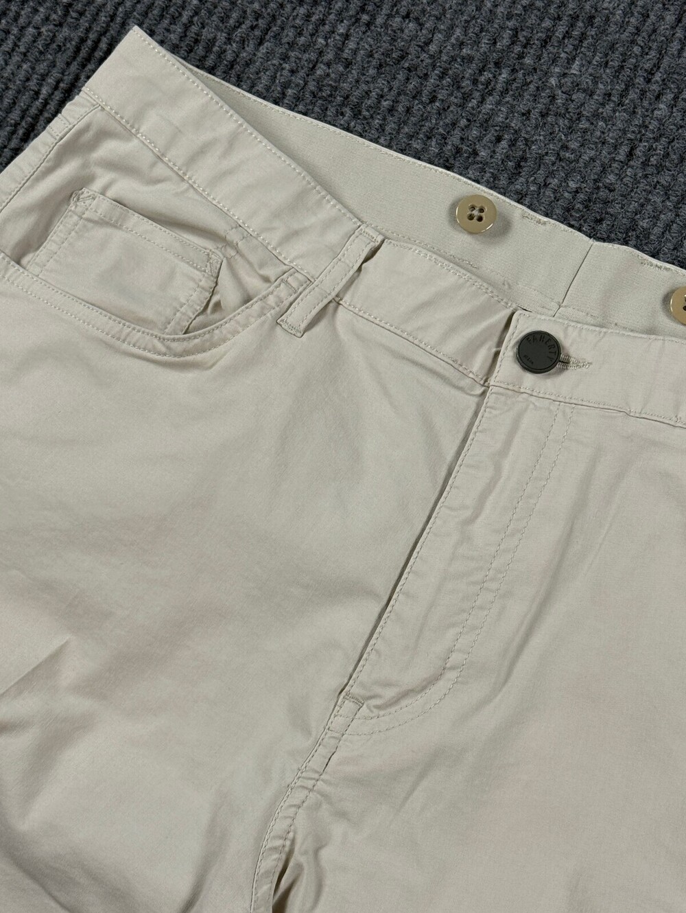Faherty Movement 5 Pocket Pant Men 36 Organic Cotton Coolmax Stretch Stone Khaki